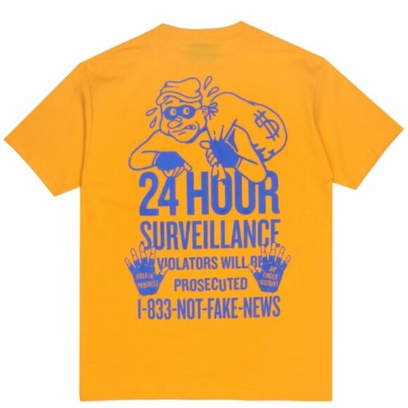 Channel 5 “24 Hour Surveillance” Tee (NWT / Gold) Size [L] - Picture 1 of 3
